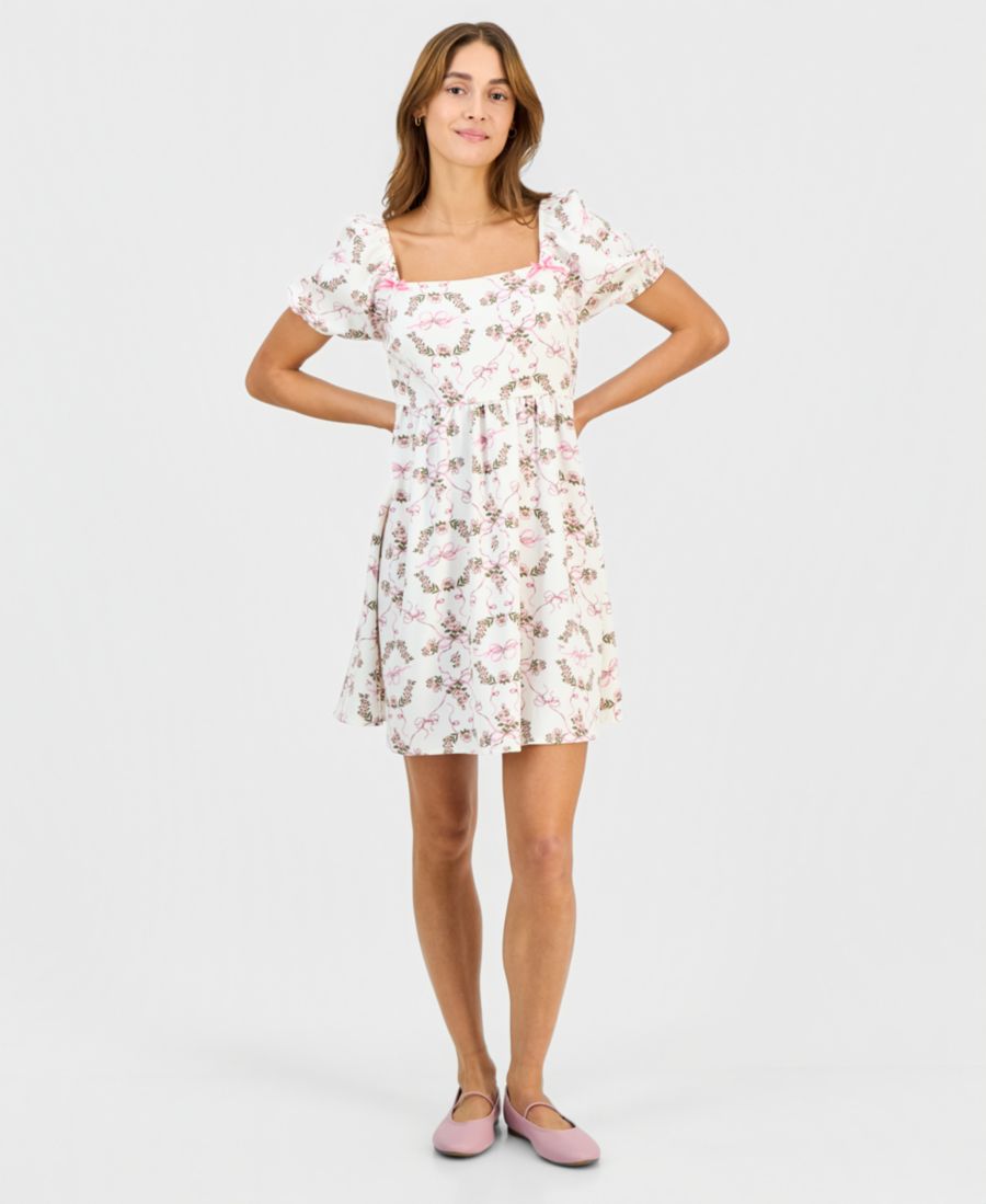 Мини-платье с короткими рукавами и квадратным вырезом для подростков Self Esteem, White Floral Bows Print
Мини-платье с короткими рукавами и квадратным вырезом для подростков Self Esteem, White Floral Bows Print