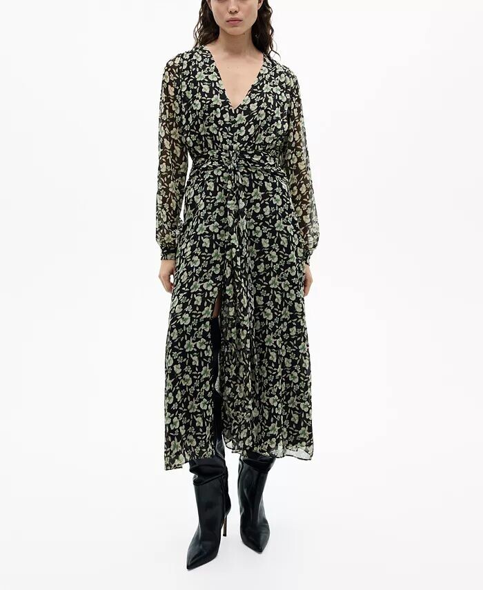 Женское платье из шифона с цветочным принтом MANGO, черный
Женское платье из шифона с цветочным принтом MANGO, черный