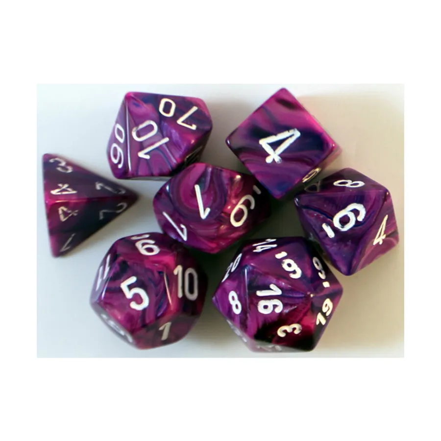 Поли-набор Фиолетовый с белым (7), Dice - Festive - Poly Sets (Chessex)
Поли-набор Фиолетовый с белым (7), Dice - Festive - Poly Sets (Chessex)