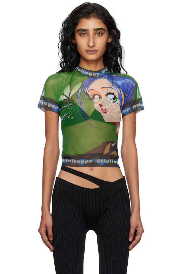 Ottolinger Футболка из сетчатой ткани синего и зеленого цвета
Ottolinger Футболка из сетчатой ткани синего и зеленого цвета