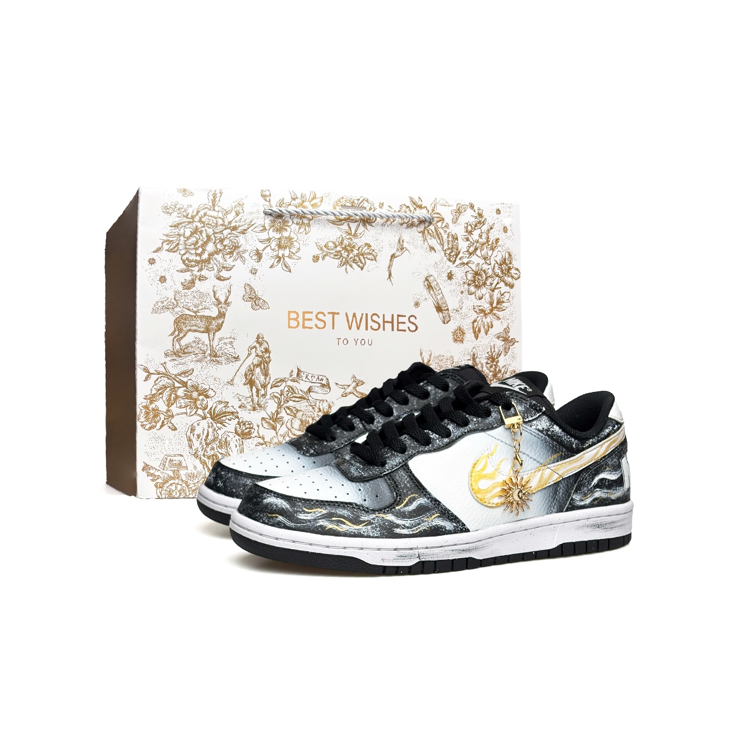 Nike Повседневные кроссовки Big Wadi Abrasion Resistant Height Increasing Low top Skateboard Shoes мужские черно-белые
Nike Повседневные кроссовки Big Wadi Abrasion Resistant Height Increasing Low top Skateboard Shoes мужские черно-белые