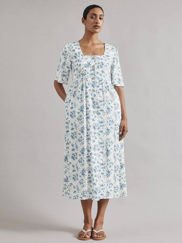 Платье-рубашка в цветочек Albaray, белый
Платье-рубашка в цветочек Albaray, белый