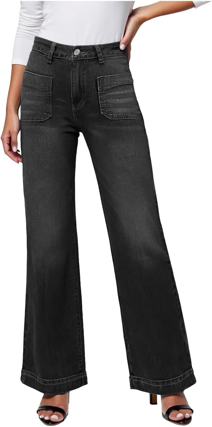 Женские джинсы wide leg с высокой талией и карманами
Женские джинсы wide leg с высокой талией и карманами