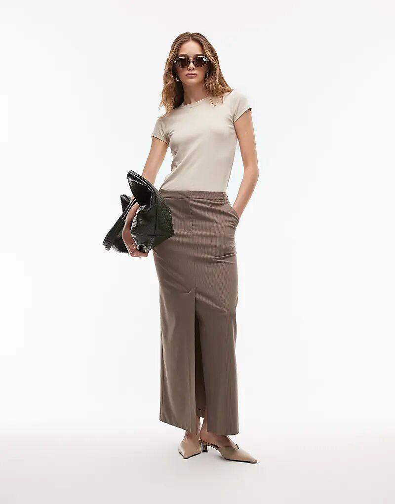 Юбка-карандаш макси ASOS DESIGN с высоким разрезом в коричневую тонкую полоску
Юбка-карандаш макси ASOS DESIGN с высоким разрезом в коричневую тонкую полоску