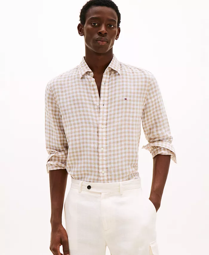 Мужская облегающая рубашка из льна в клетку Tommy Hilfiger, коричневый/бежевый
Мужская облегающая рубашка из льна в клетку Tommy Hilfiger, коричневый/бежевый