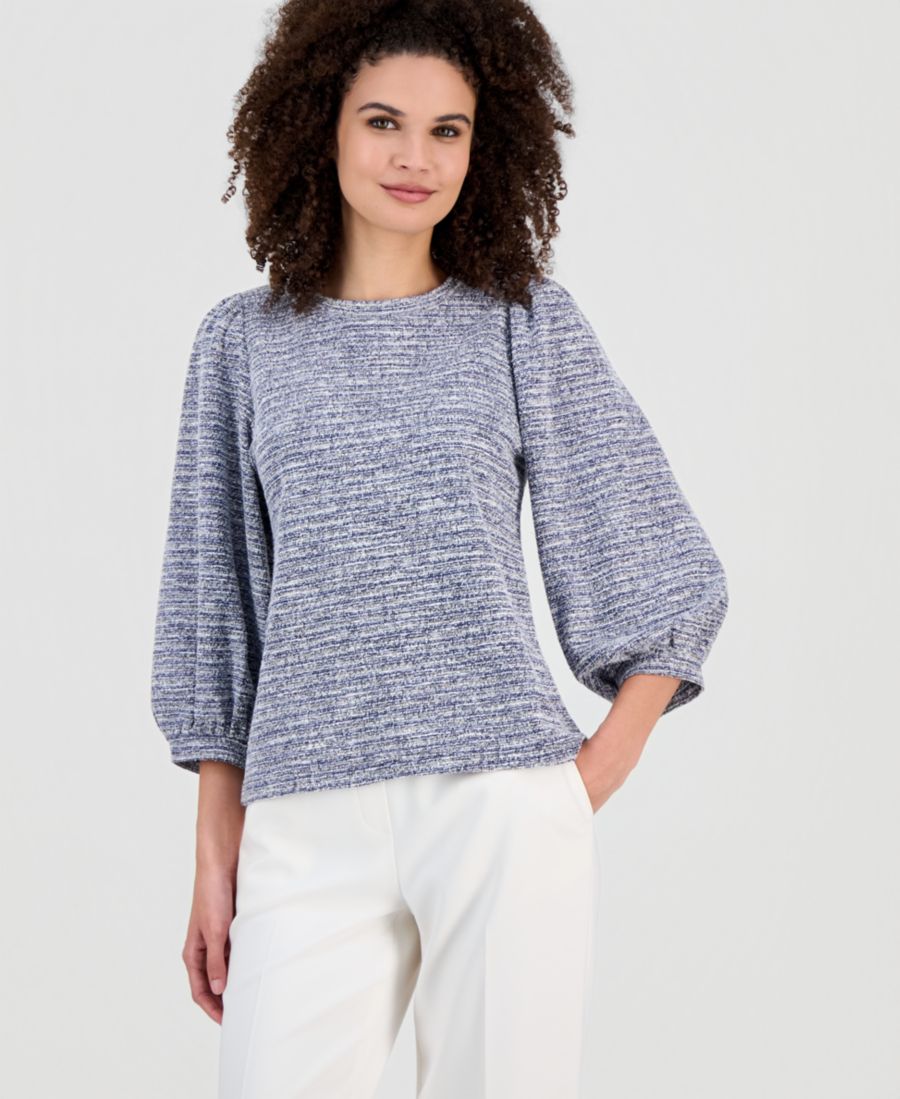 Женская блузка из букле с рукавами-баллонами AK Anne Klein, Distant Mountain/White Dove
Женская блузка из букле с рукавами-баллонами AK Anne Klein, Distant Mountain/White Dove