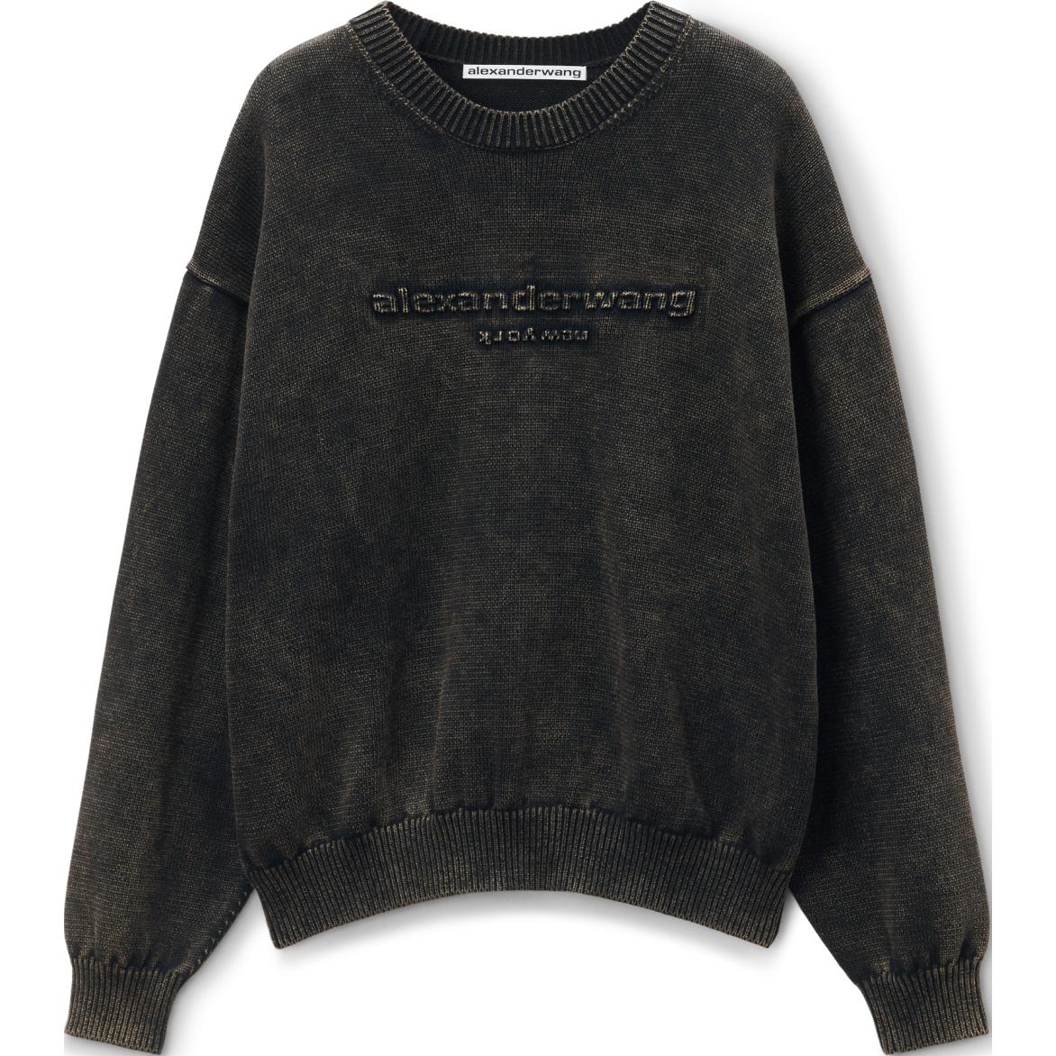 Оверсайз лонгслив с тисненым логотипом Alexander Wang, черный
Оверсайз лонгслив с тисненым логотипом Alexander Wang, черный