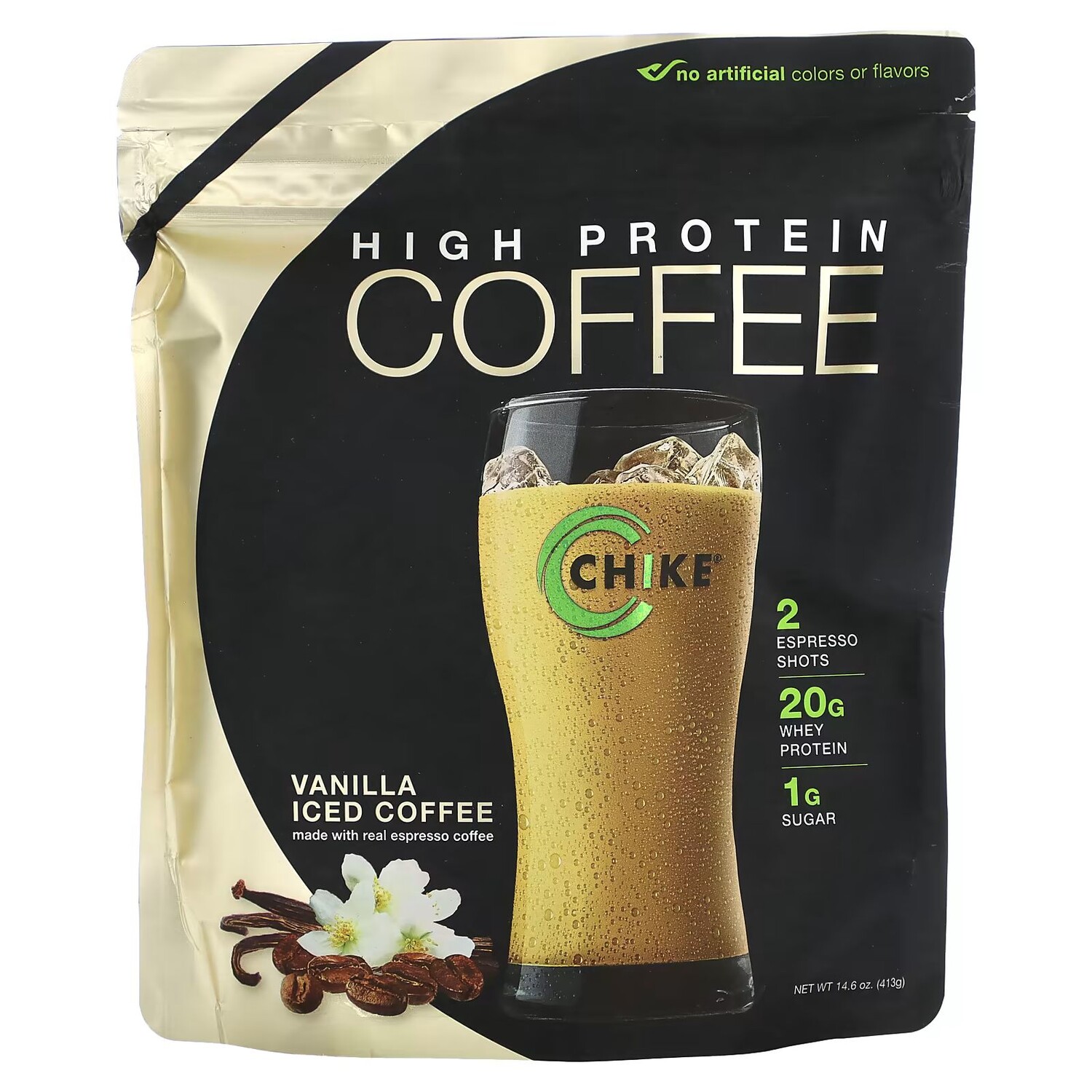 Холодный кофе с высоким содержанием белка, ваниль, 14,6 унции (413 г) Chike Nutrition
Холодный кофе с высоким содержанием белка, ваниль, 14,6 унции (413 г) Chike Nutrition