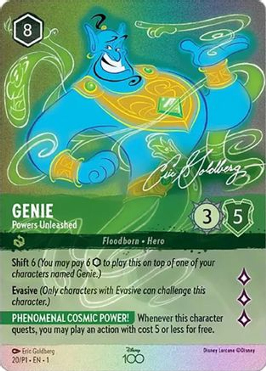 Карточная игра Genie - Powers Unleashed (Alternate Art) (20) - Disney100 Promos Holofoil
Карточная игра Genie - Powers Unleashed (Alternate Art) (20) - Disney100 Promos Holofoil