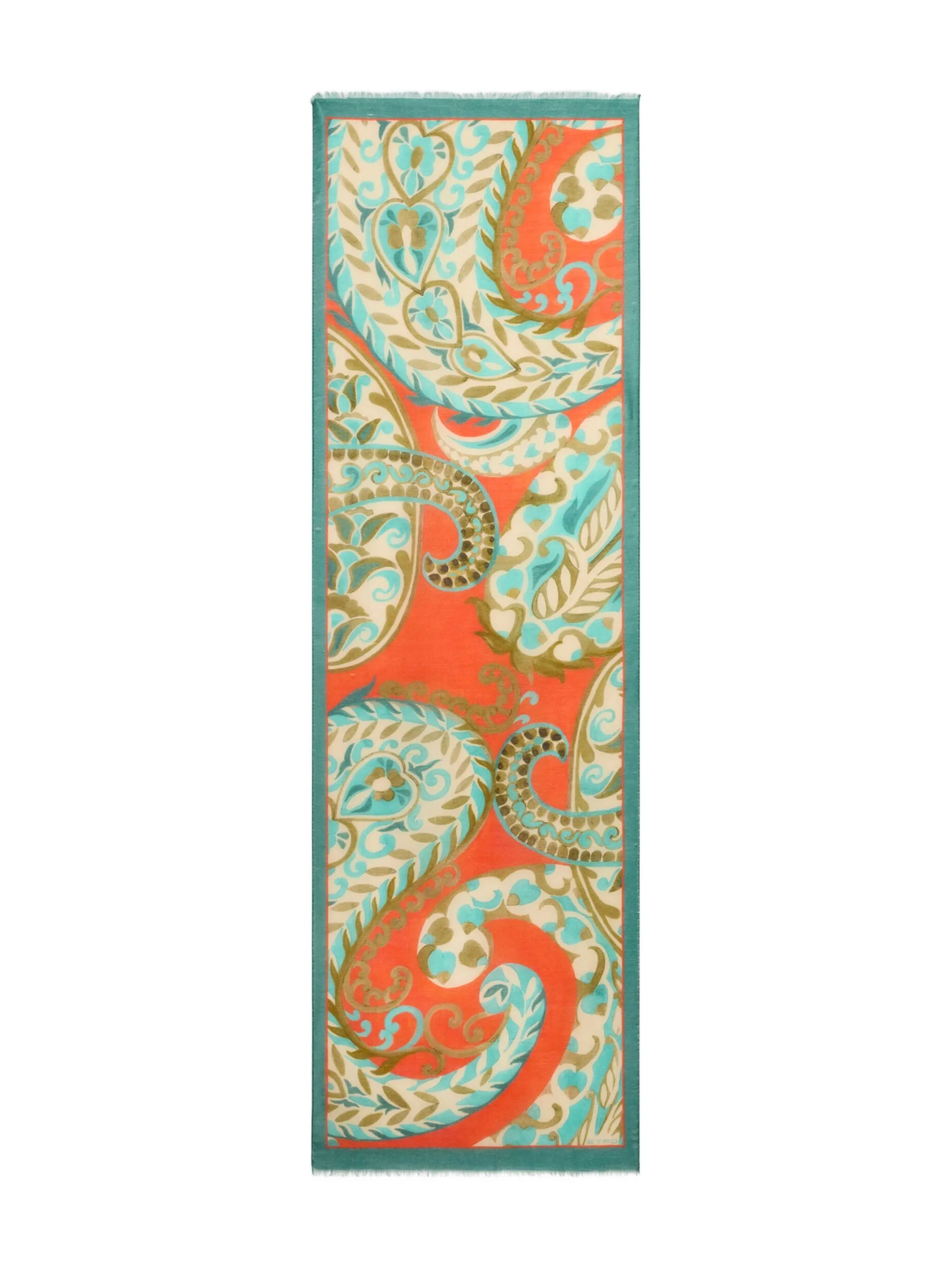 Шарф с бахромой и узором пейсли Etro, оранжевый
Шарф с бахромой и узором пейсли Etro, оранжевый