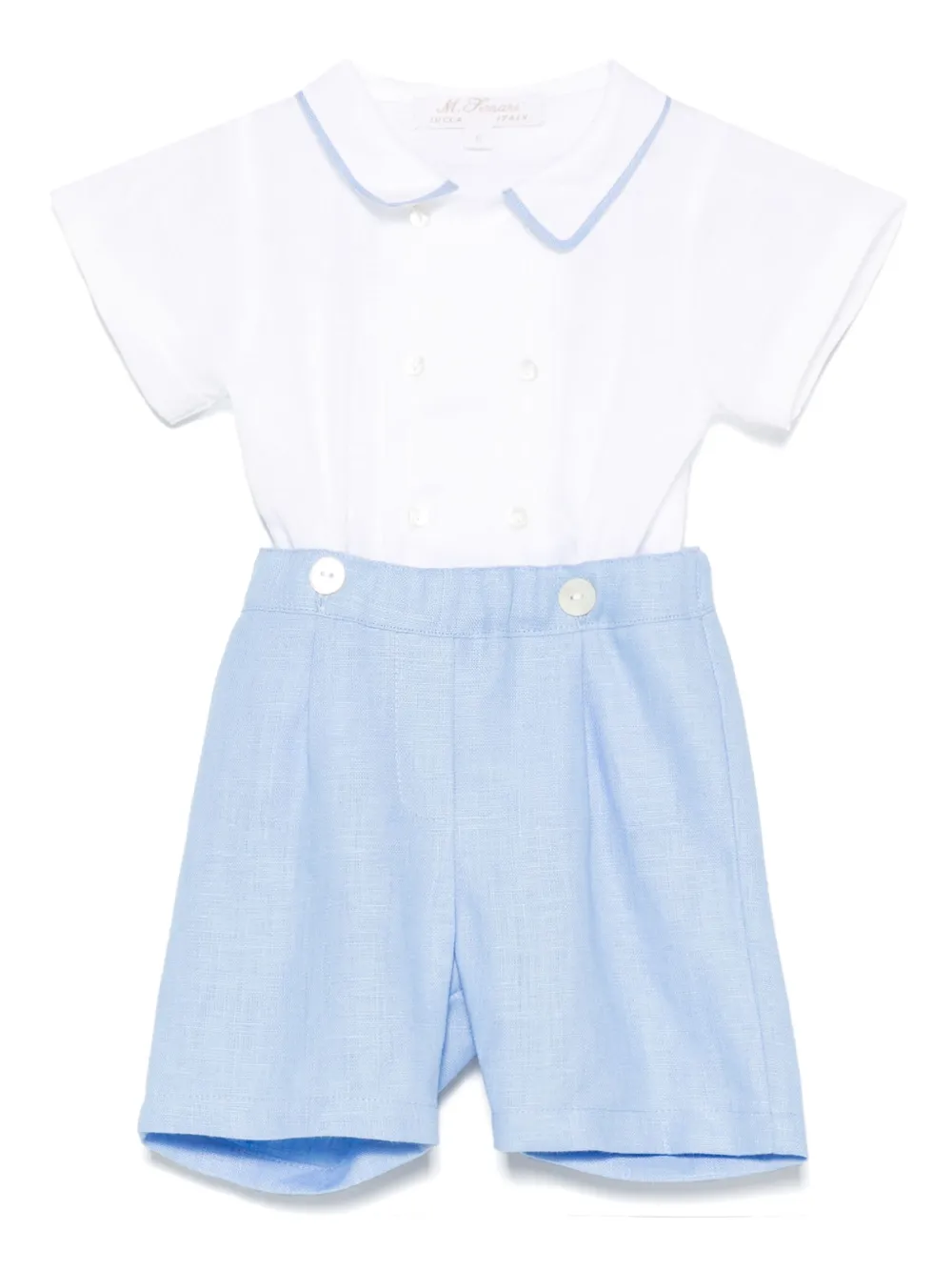 Льняной комплект из рубашки и шортов Mariella Ferrari, синий
Льняной комплект из рубашки и шортов Mariella Ferrari, синий