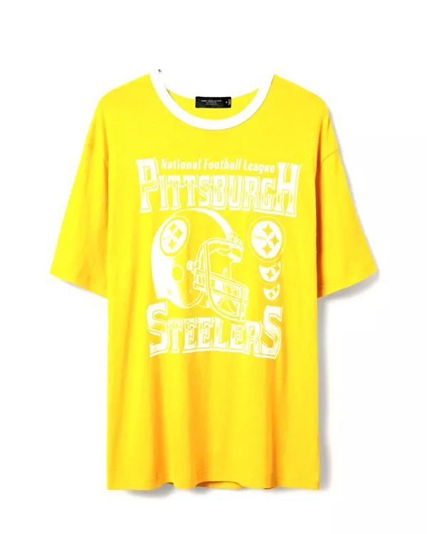 Футболка унисекс с контрастной отделкой в стиле НФЛ Питтсбург Стилерс Junk Food Clothing, желтый
Футболка унисекс с контрастной отделкой в стиле НФЛ Питтсбург Стилерс Junk Food Clothing, желтый