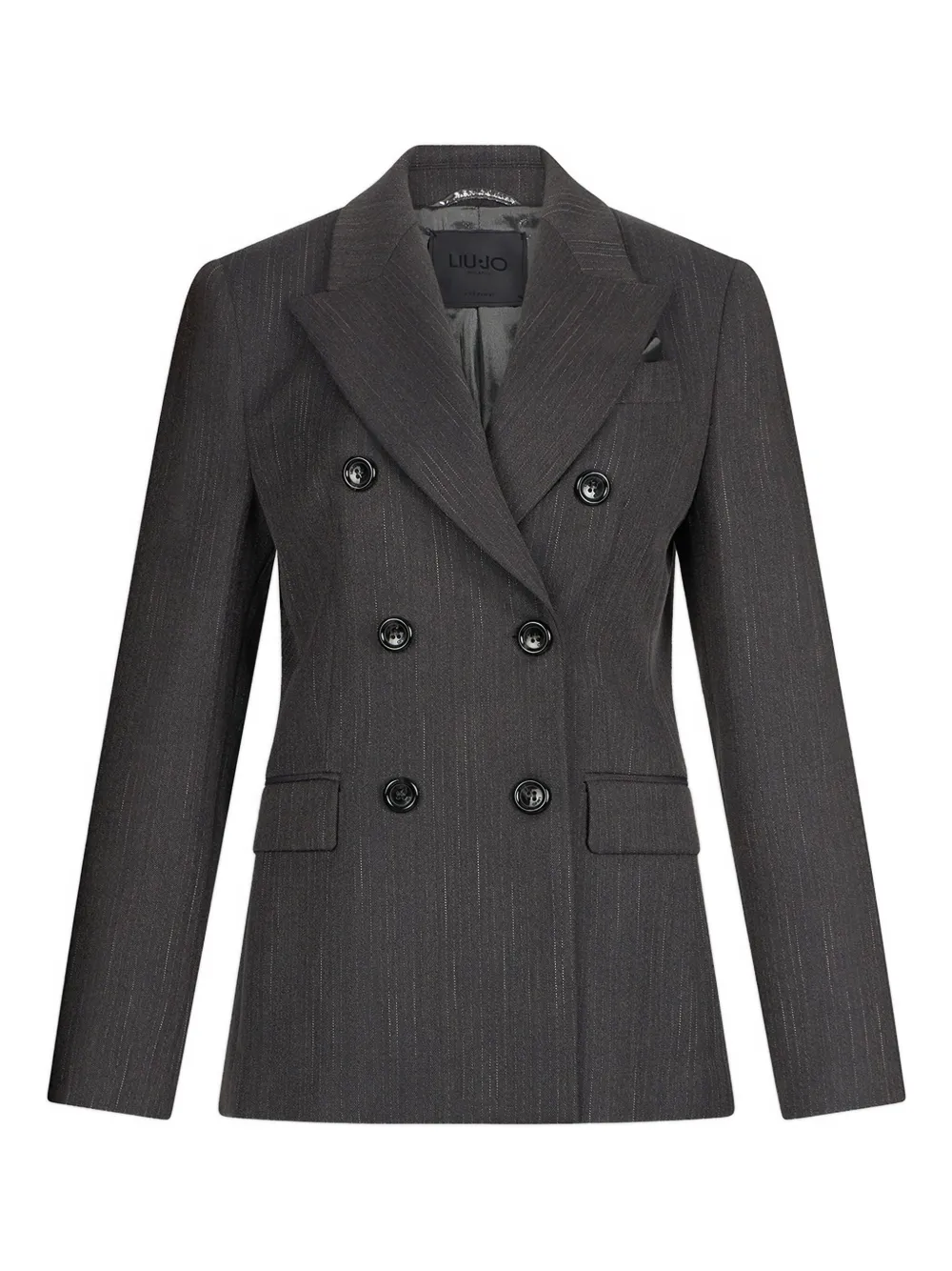 Двубортный блейзер в тонкую полоску Liu Jo, серый
Двубортный блейзер в тонкую полоску Liu Jo, серый