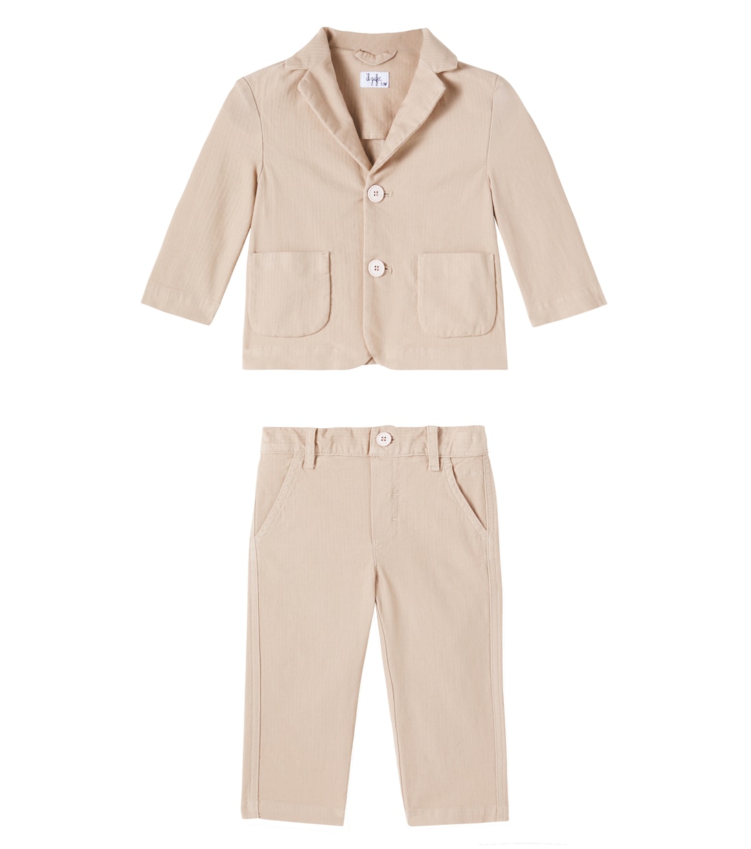 Комплект из топа и штанов из хлопковой смеси для младенцев Il Gufo, бежевый 
Комплект из топа и штанов из хлопковой смеси для младенцев Il Gufo, бежевый