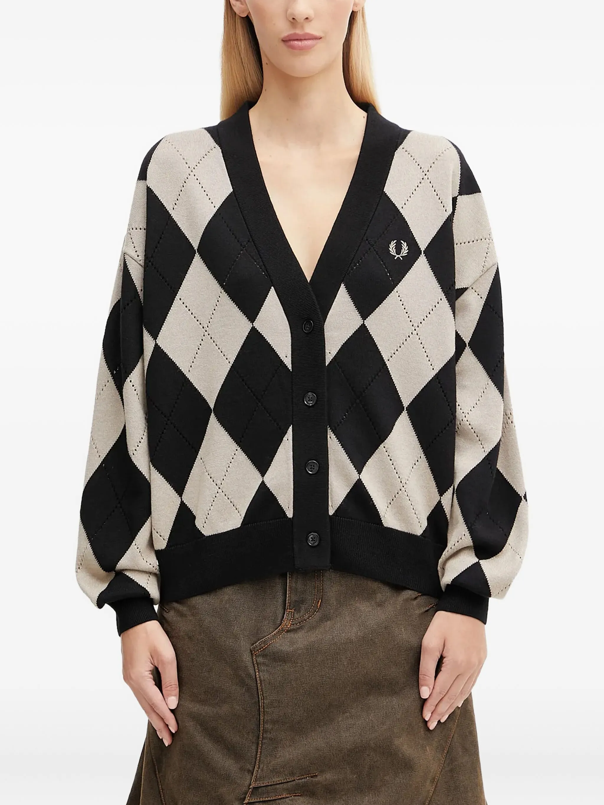 Кардиган с ромбовидным узором Fred Perry, черный
Кардиган с ромбовидным узором Fred Perry, черный