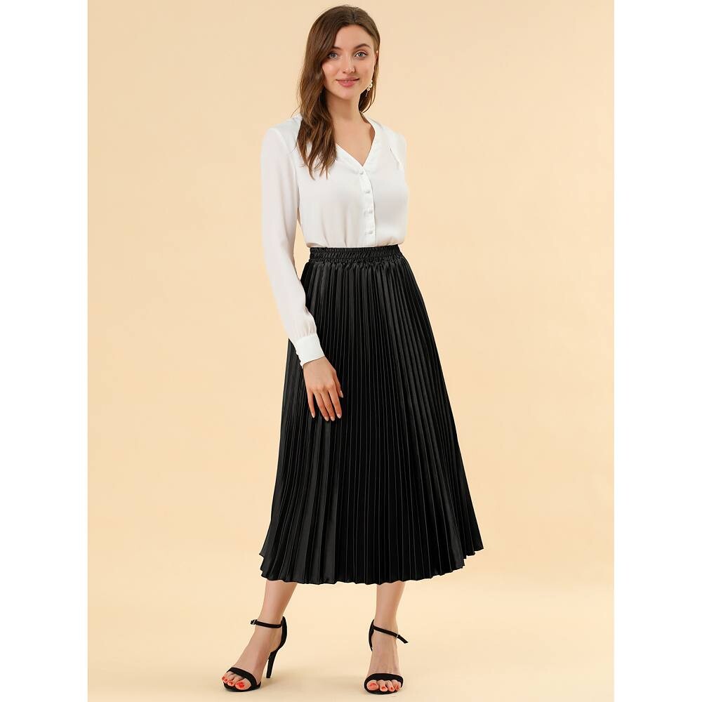 2 упаковки женских блестящих плиссированных миди-юбок металлик с эластичной резинкой на талии ALLEGRA K, черный
2 упаковки женских блестящих плиссированных миди-юбок металлик с эластичной резинкой на талии ALLEGRA K, черный