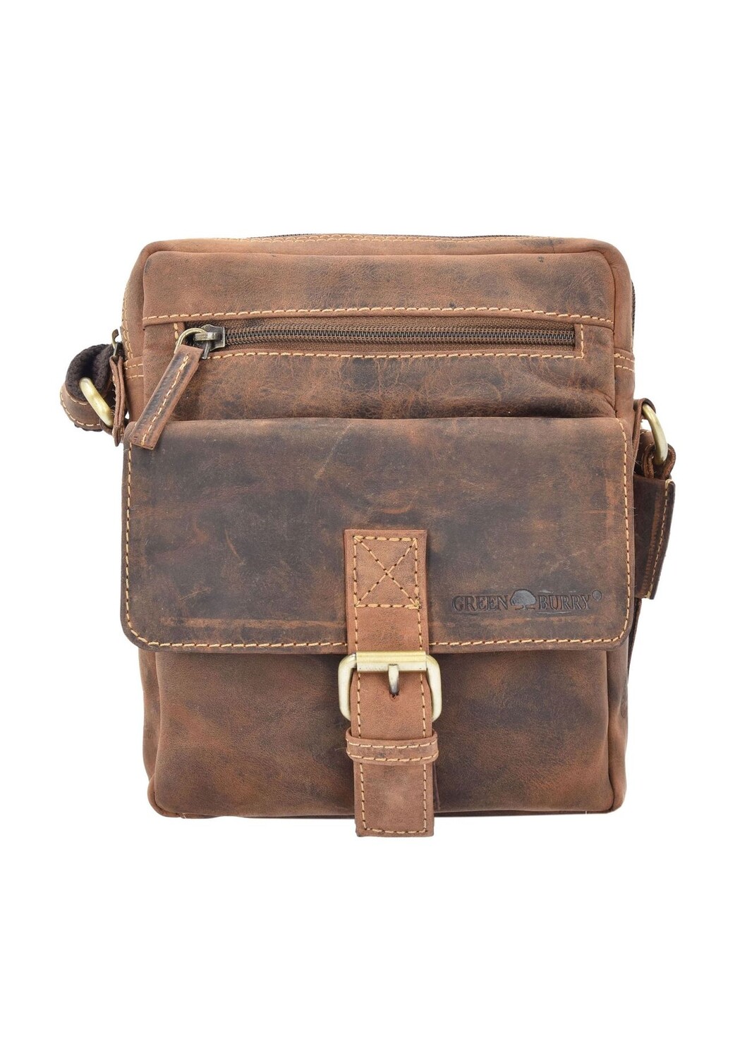 Винтажная кожаная сумка через плечо 20 см Green Burry, коричневый
Винтажная кожаная сумка через плечо 20 см Green Burry, коричневый