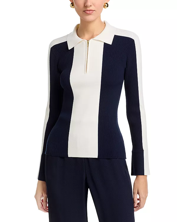 Длинный свитер с рукавами-колоколами, воротником и цветовыми блоками, на молнии до середины груди. T Tahari, мультиколор
Длинный свитер с рукавами-колоколами, воротником и цветовыми блоками, на молнии до середины груди. T Tahari, мультиколор