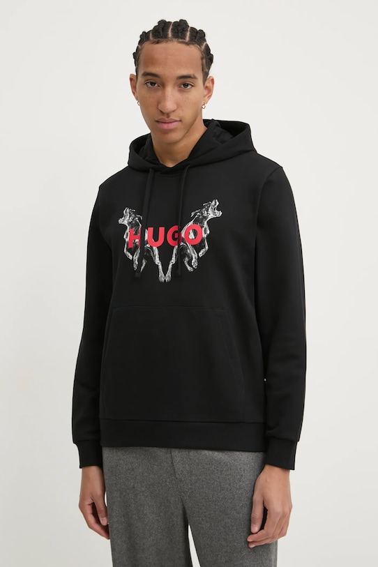 Хлопковая толстовка Hugo, черный 
Хлопковая толстовка Hugo, черный