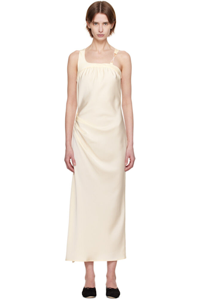 Платье макси из атласа с завязками на спине от белого цвета Kijun
Платье макси из атласа с завязками на спине от белого цвета Kijun