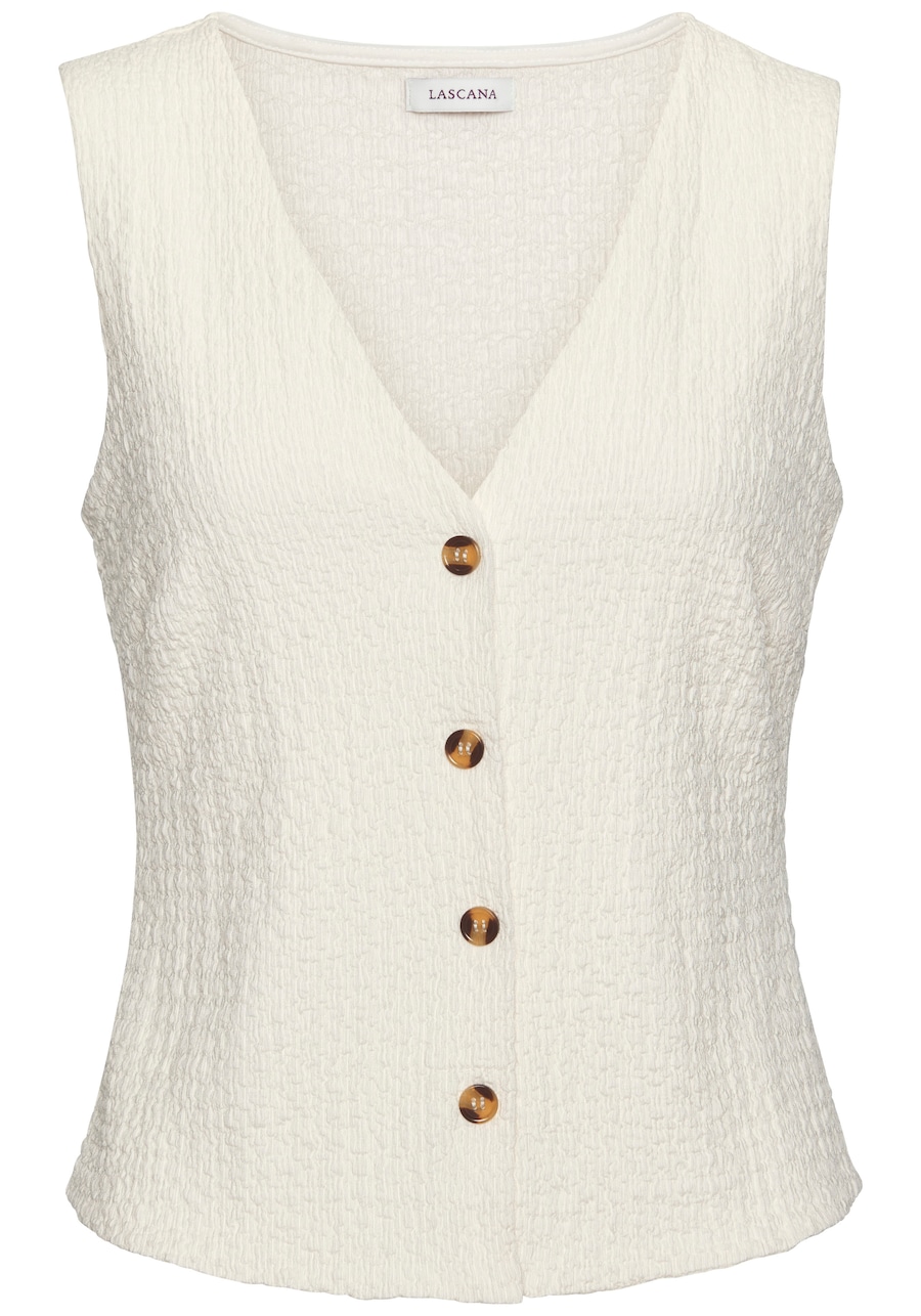Костюмный жилет LASCANA, кремовый
Костюмный жилет LASCANA, кремовый