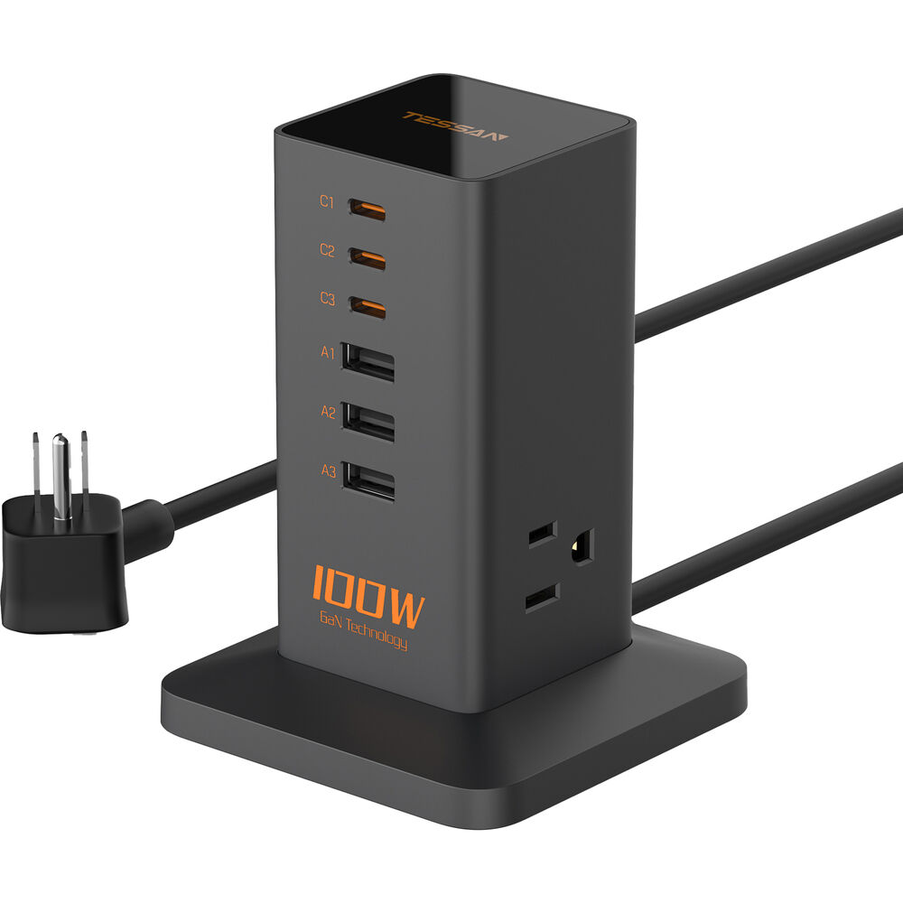 Зарядное устройство Tessan 9-in-1 100W USB/AC Vertical Charging Stati TS-CS03-BK
Зарядное устройство Tessan 9-in-1 100W USB/AC Vertical Charging Stati TS-CS03-BK