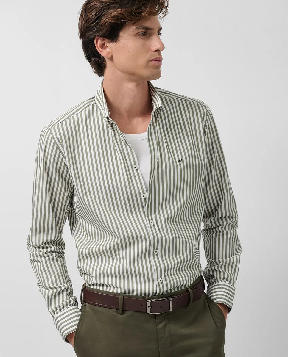 Мужская спортивная рубашка slim fit в полоску Roberto Verino, хаки
Мужская спортивная рубашка slim fit в полоску Roberto Verino, хаки