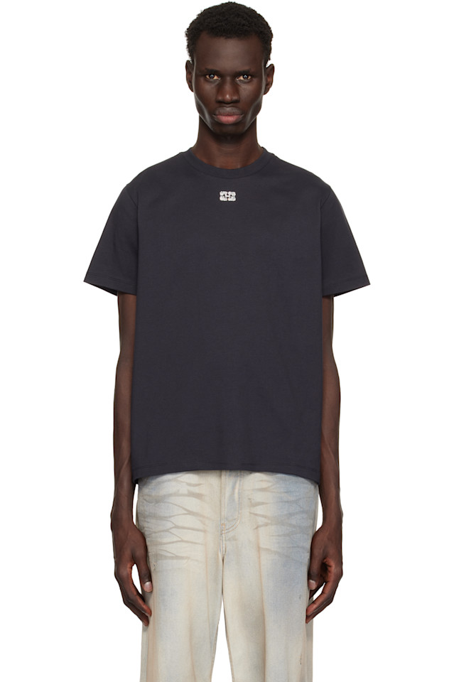 Расслабленная футболка с камнями Ganni, цвет phantom 
Расслабленная футболка с камнями Ganni, цвет phantom