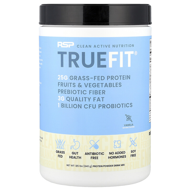 RSP Nutrition, TrueFit, сывороточный протеиновый коктейль из экологически чистых ингредиентов, ваниль, 940 г (2 фунта)
RSP Nutrition, TrueFit, сывороточный протеиновый коктейль из экологически чистых ингредиентов, ваниль, 940 г (2 фунта)