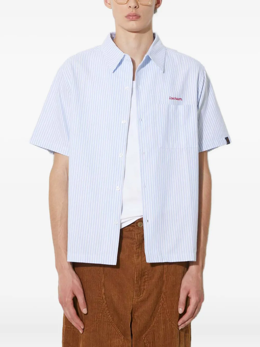 Рубашка в полоску с графическим принтом ICECREAM, синий
Рубашка в полоску с графическим принтом ICECREAM, синий
