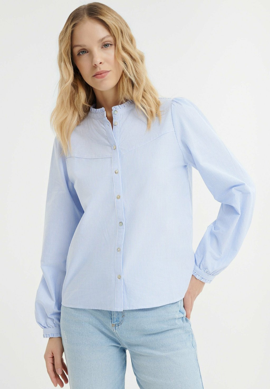 Блузка на пуговицах Greenpoint, светло-голубой
Блузка на пуговицах Greenpoint, светло-голубой
