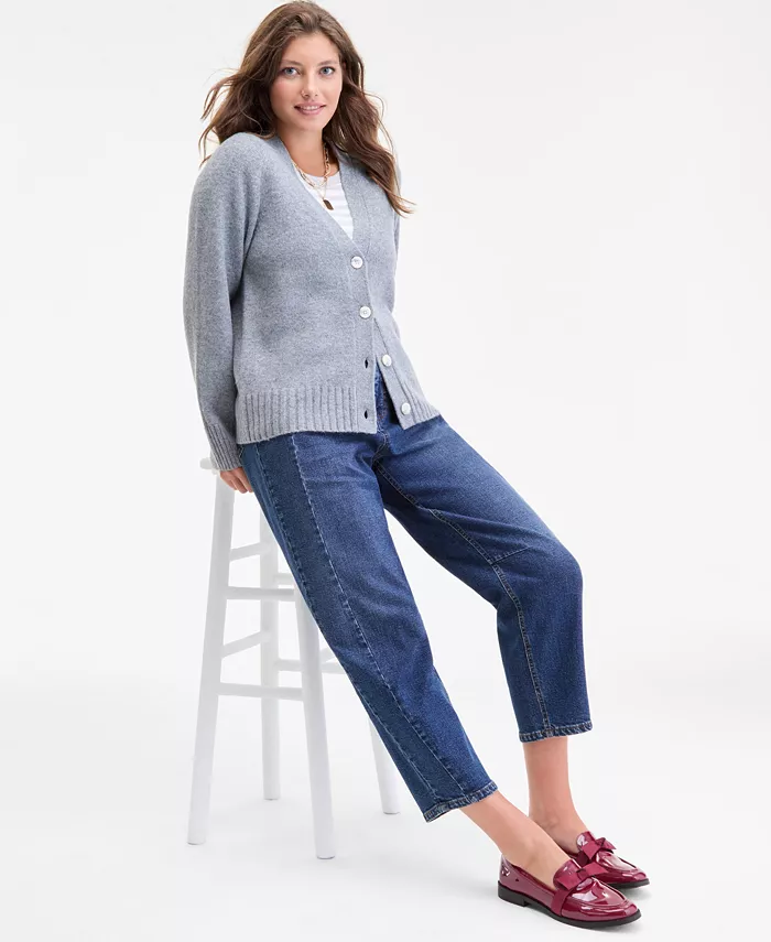 Женский кардиган с седловидными рукавами и V-образным вырезом On 34Th, серый
Женский кардиган с седловидными рукавами и V-образным вырезом On 34Th, серый