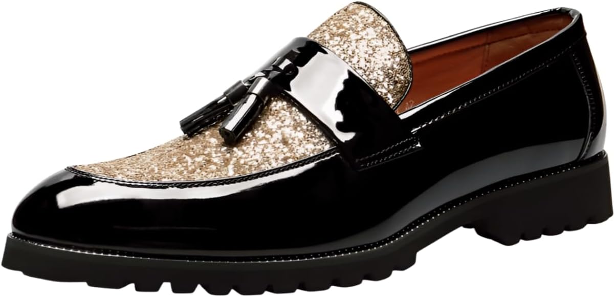 Мужские лоферы Santimon из лакированной кожи с кисточками, блестящие, на толстом каблуке, слипоны для формальной и повседневной носки, золотой
Мужские лоферы Santimon из лакированной кожи с кисточками, блестящие, на толстом каблуке, слипоны для формальной и повседневной носки, золотой