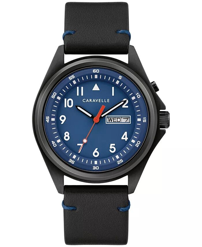 Мужские традиционные часы с черным кожаным ремешком, 40 мм Caravelle
Мужские традиционные часы с черным кожаным ремешком, 40 мм Caravelle