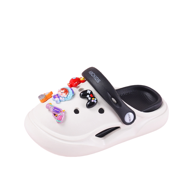 Детские тапочки: противоскользящие, износостойкие, дышащие, легкие, с амортизацией ABC KIDS, белый/черный