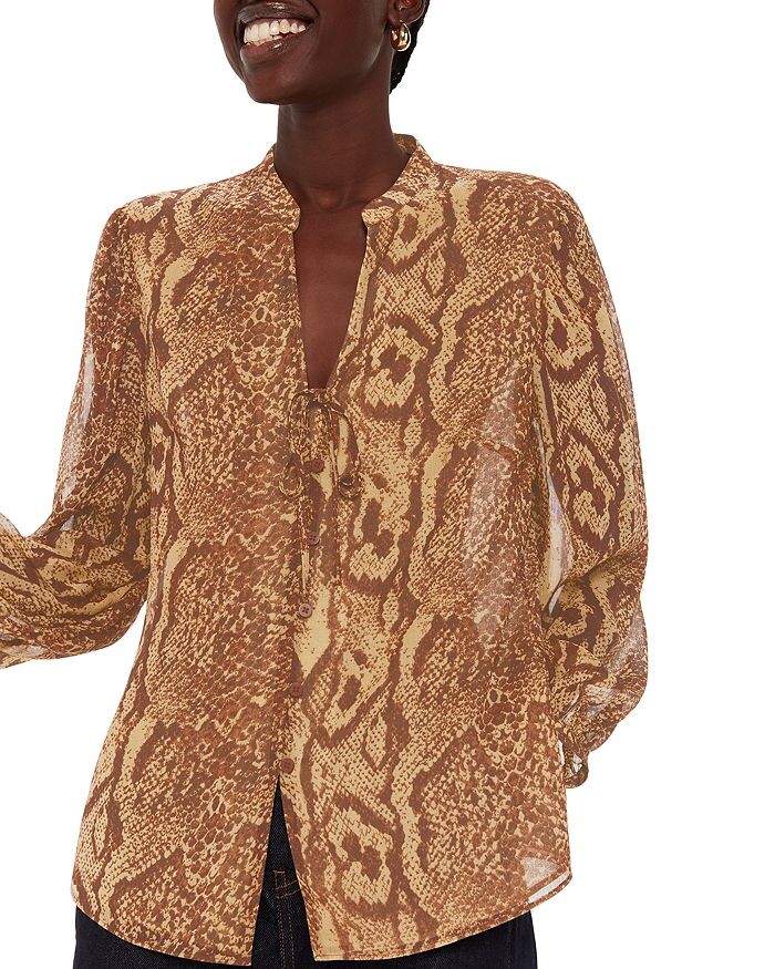 Рубашка со змеиным принтом Whistles, серебряный
Рубашка со змеиным принтом Whistles, серебряный