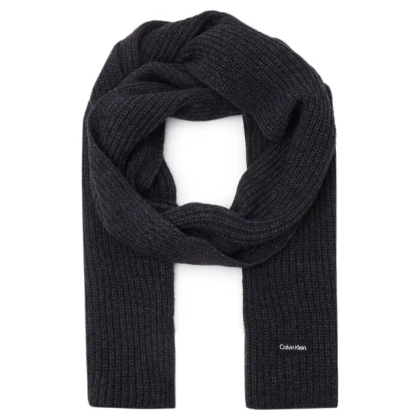 Шерстяной шарф Calvin Klein, черный 
Шерстяной шарф Calvin Klein, черный