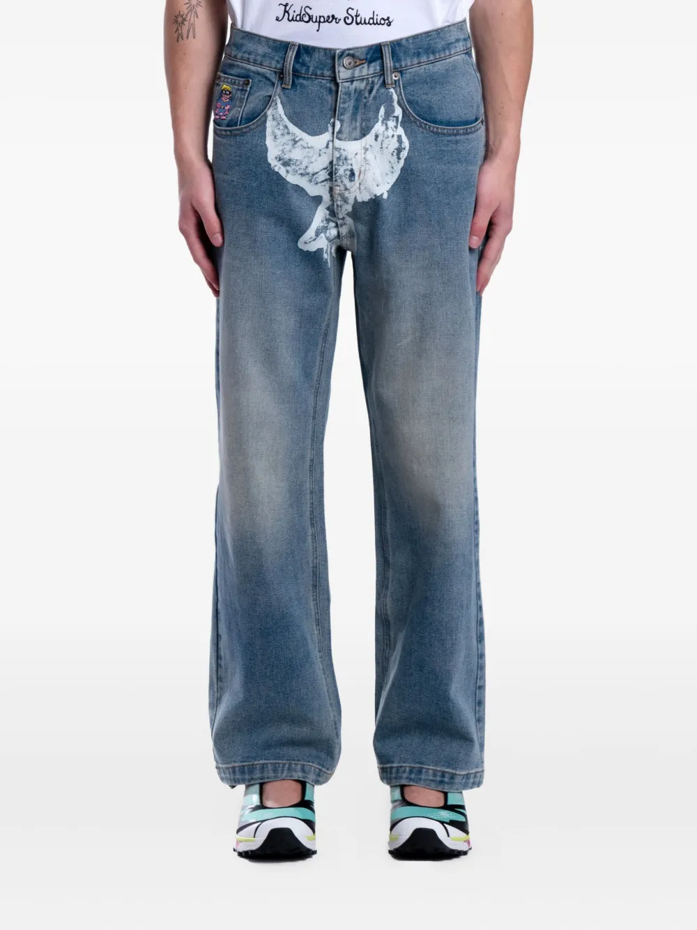 Широкие джинсы с эффектом краски KidSuper, синий
Широкие джинсы с эффектом краски KidSuper, синий
