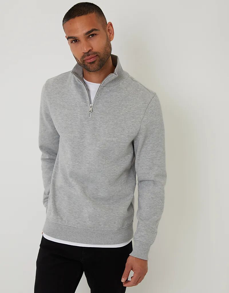 Толстовка Threadbare Mock с застежкой-молнией на четверть оборота, светло-серого цвета 
Толстовка Threadbare Mock с застежкой-молнией на четверть оборота, светло-серого цвета