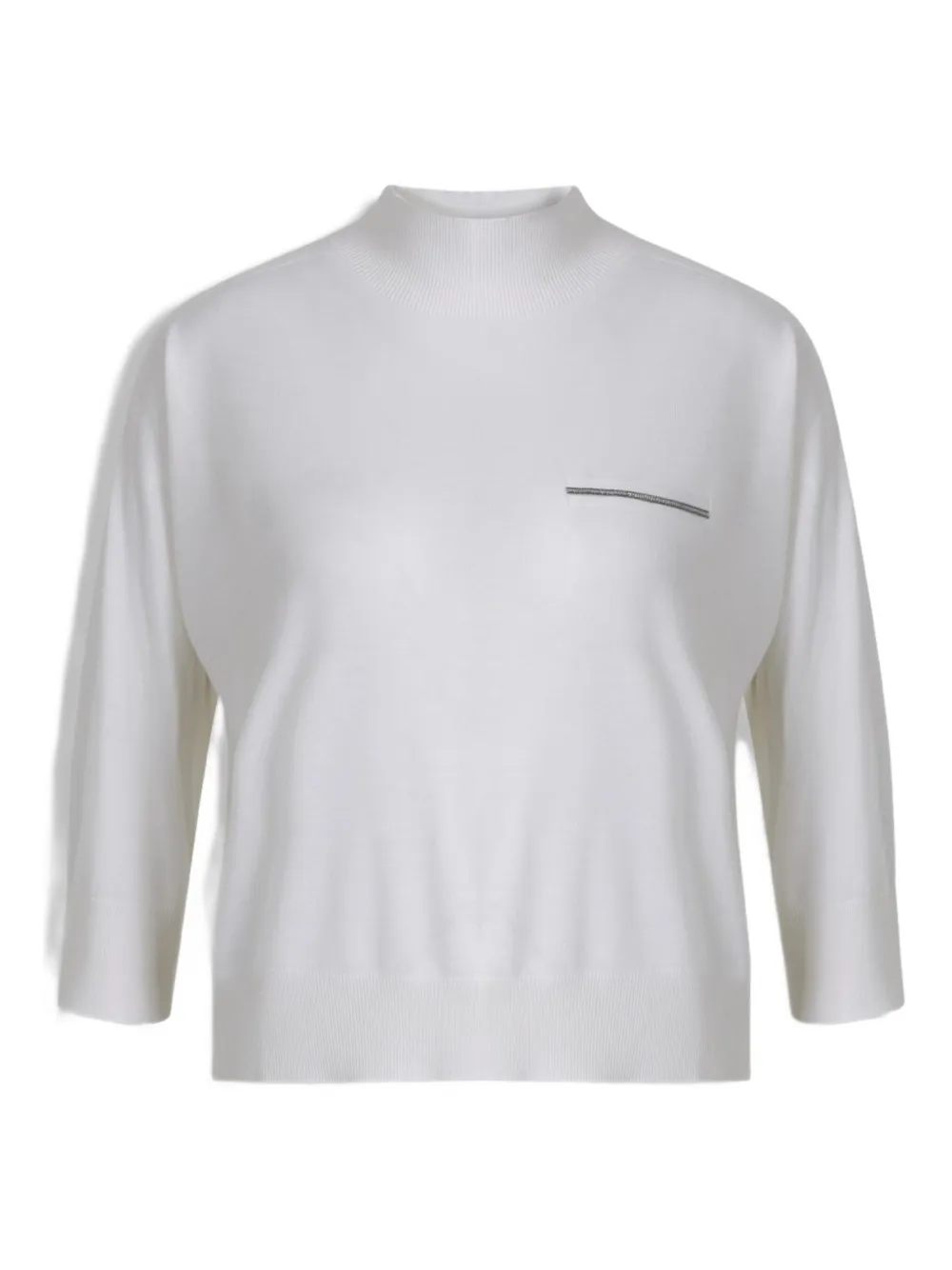 Украшенный свитер с рубчатым подолом Peserico, белый
Украшенный свитер с рубчатым подолом Peserico, белый