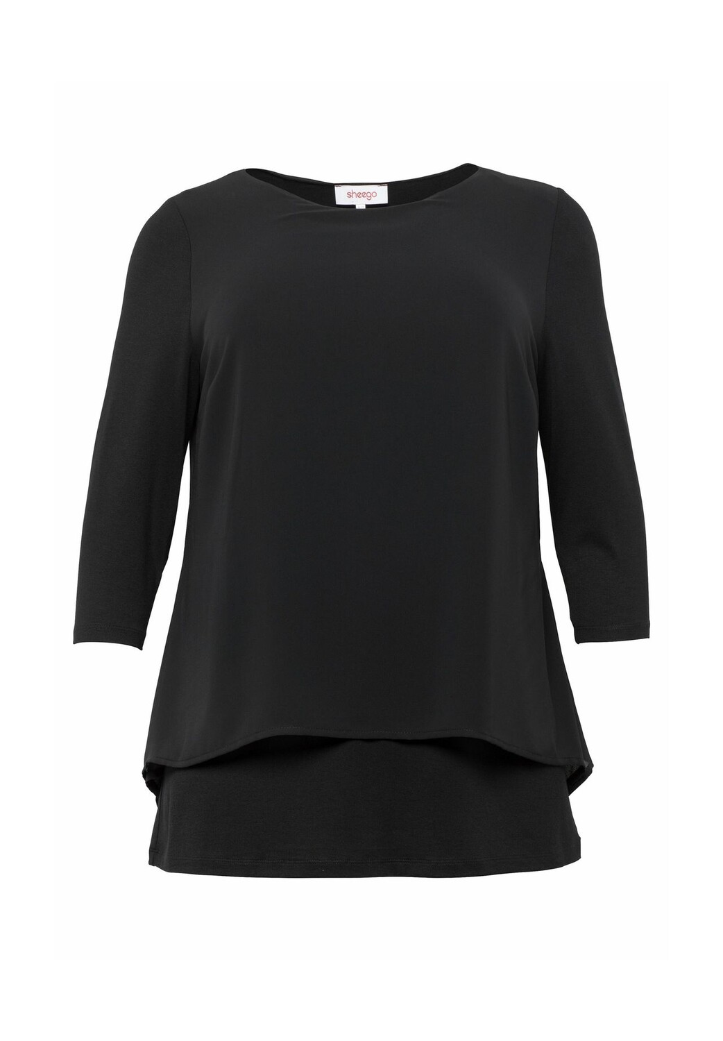 Блузка-рубашка легкого А-силуэта с заостренным подолом sheego, черный
Блузка-рубашка легкого А-силуэта с заостренным подолом sheego, черный