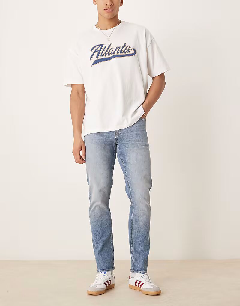 Узкие джинсы ASOS DESIGN винтажного оттенка синего цвета
Узкие джинсы ASOS DESIGN винтажного оттенка синего цвета