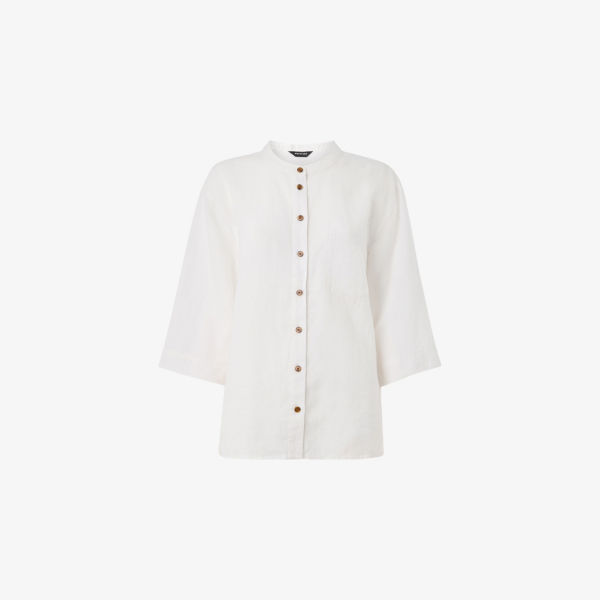 Рубашка льняная Whistles Grandad-Collar с отложным воротником, белый
Рубашка льняная Whistles Grandad-Collar с отложным воротником, белый