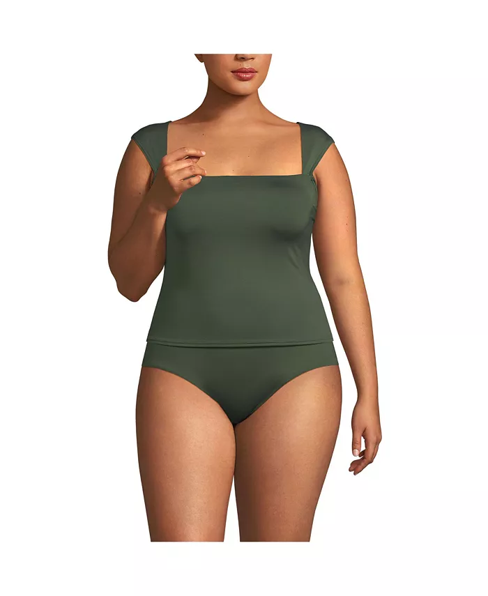 Топ-танкини с квадратным вырезом и косточками для полных женщин Lands' End, зеленый
Топ-танкини с квадратным вырезом и косточками для полных женщин Lands' End, зеленый