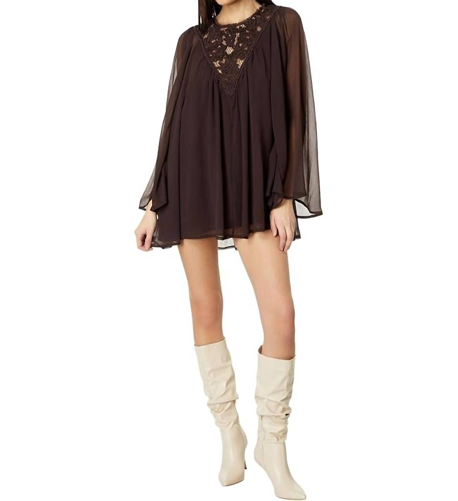 Мини-платье Sunshine Of Love в цвете «черный кофе» Free People 
Мини-платье Sunshine Of Love в цвете «черный кофе» Free People