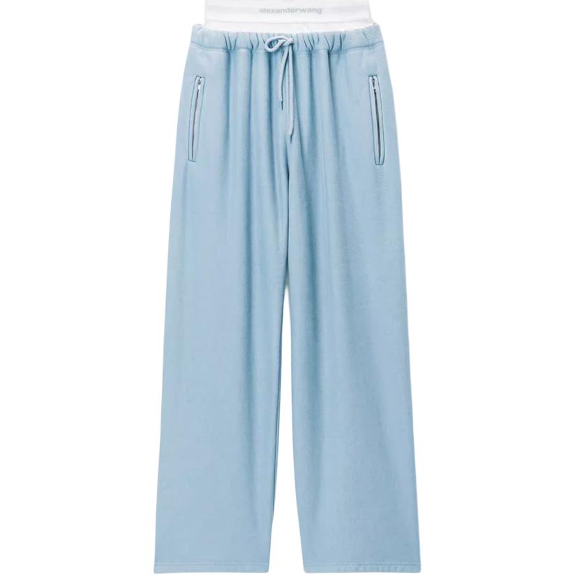 Брюки с кулиской и карманом Alexander Wang, светло-голубой
Брюки с кулиской и карманом Alexander Wang, светло-голубой