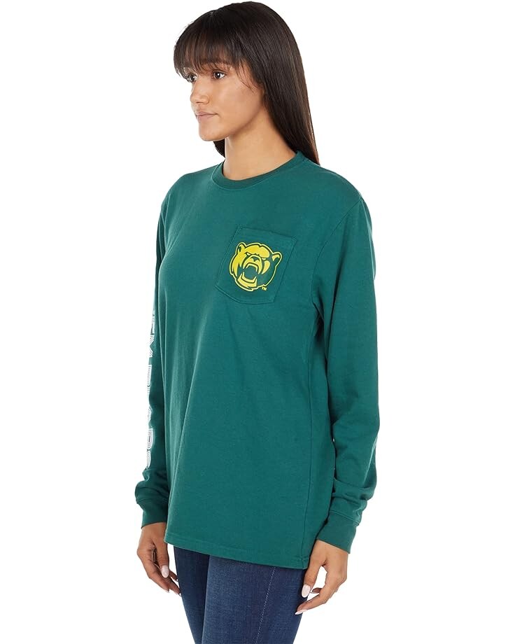 Футболка с длинным рукавом Lauren James Baylor Bears Soda Wash Long Sleeve Tee, темно-зеленый 
Футболка с длинным рукавом Lauren James Baylor Bears Soda Wash Long Sleeve Tee, темно-зеленый