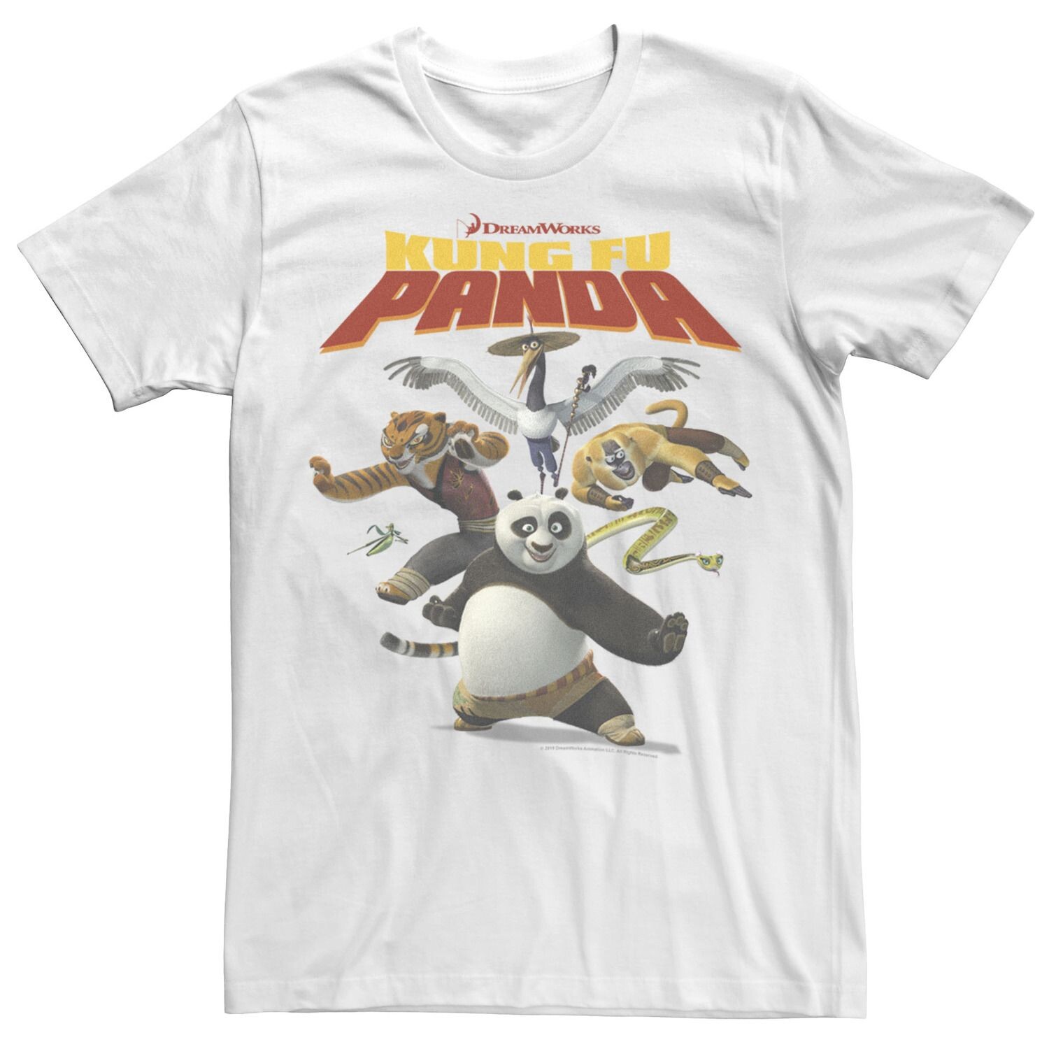 Мужская футболка с логотипом фильма «Кунг-фу Панда», групповая съемка, портрет, фильм Licensed Character