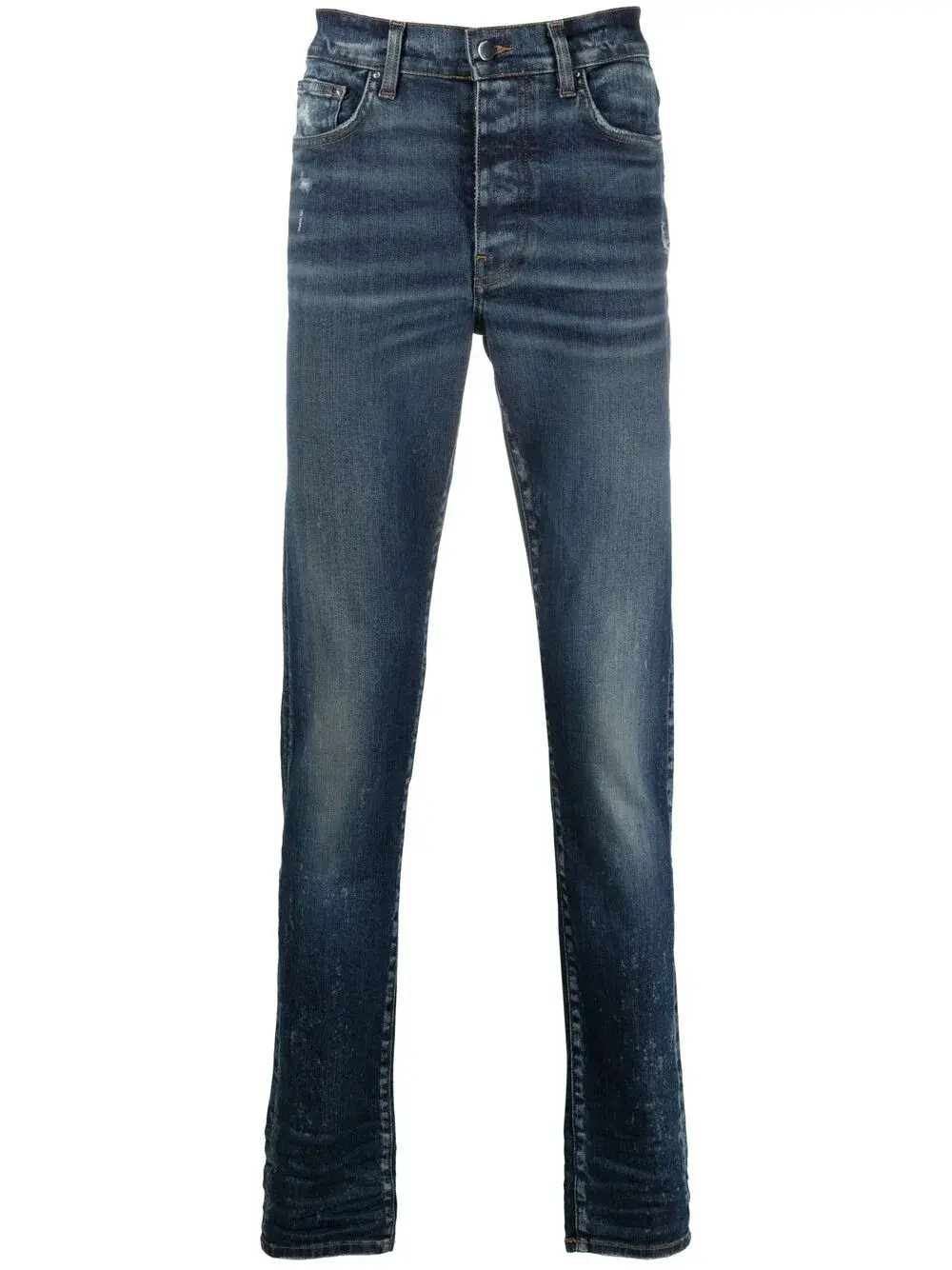 Джинсы кроя слим с эффектом потертости Amiri, синий
Джинсы кроя слим с эффектом потертости Amiri, синий