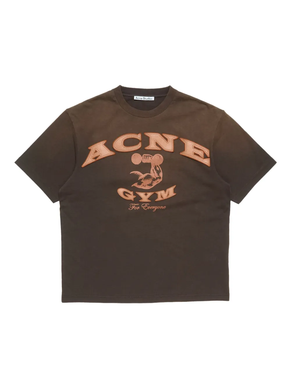 Футболка с аппликацией логотипа Acne Studios, коричневый 
Футболка с аппликацией логотипа Acne Studios, коричневый